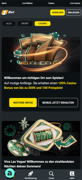 1Bet Mobil App Boni