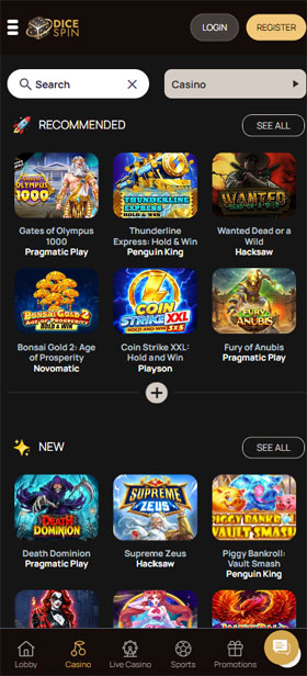 Dicespin Casino Mobile Slots