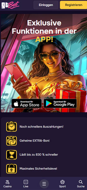 GTBet Casino Mobil App