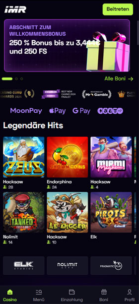 Immerion Casino Mobil App Spiele