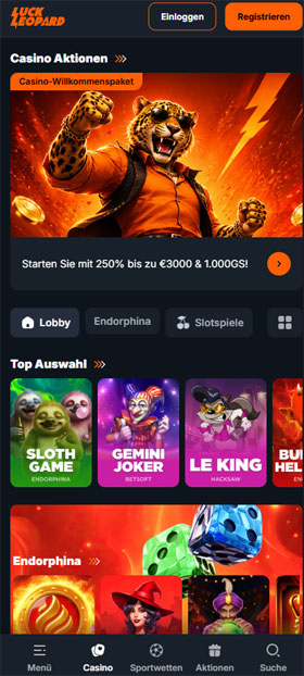 LuckLeopard Mobile Spiele