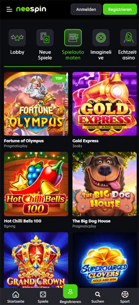Neospin Casino Mobil Spiele