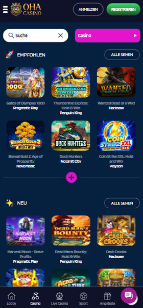 OhaCasino Mobile Casino