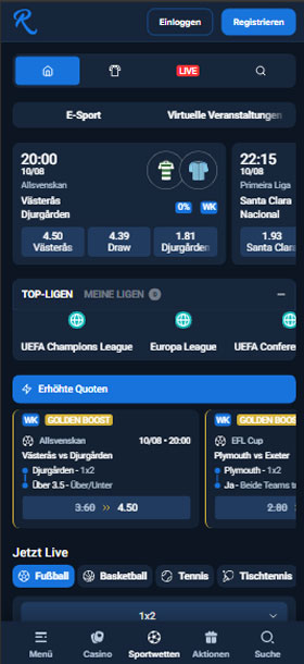 RCasino Mobile Sportsbook