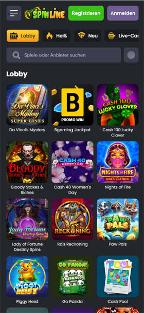 Spinline Casino Mobil App Spiele