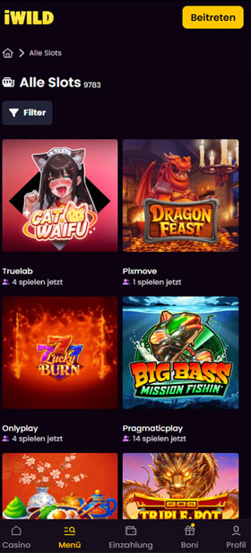 iWild Mobile App Spiele