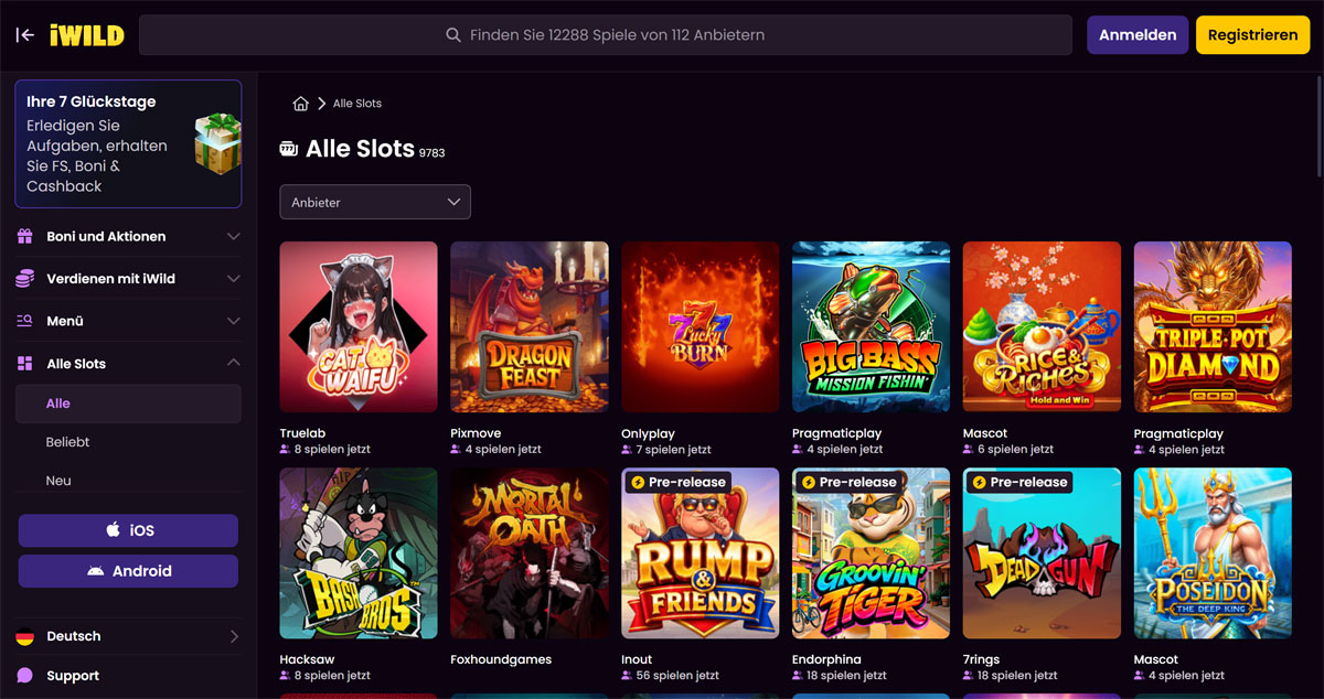 iWild Casino Spiele