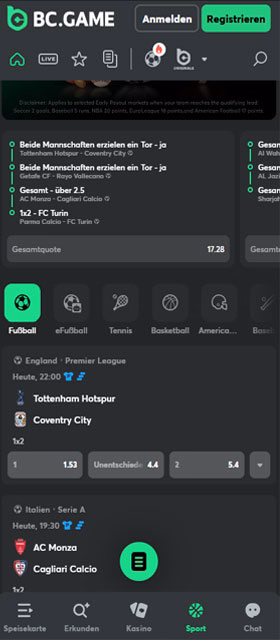 BC.Game Casino Sportwetten