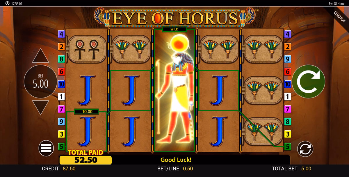 Eye of Horus Slot Wild Expanded Symbol