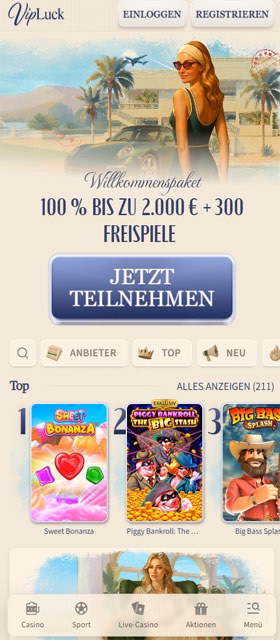 VIPLuck Casino Mobil App