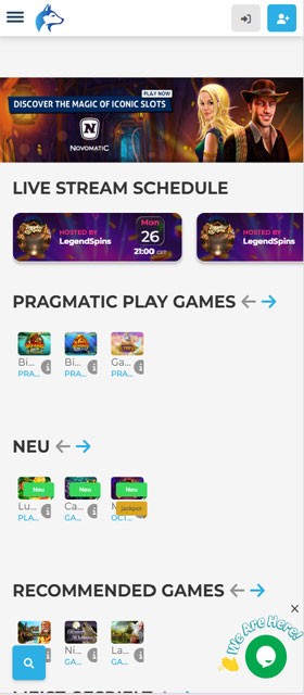 Wolfy Casino Mobil App